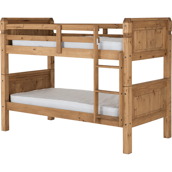 Corona 3' Bunk Bed In Distressed Waxed Pine - Click Image to Close